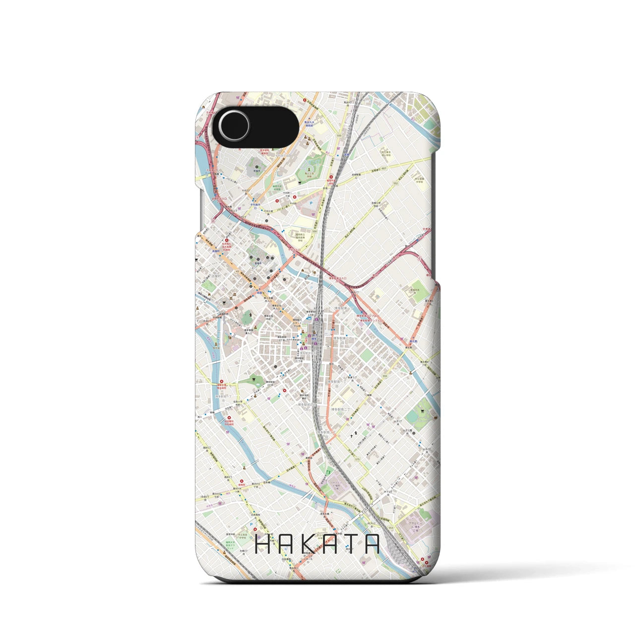 【博多2(福岡県)】地図柄iPhoneケース(バックカバータイプ)