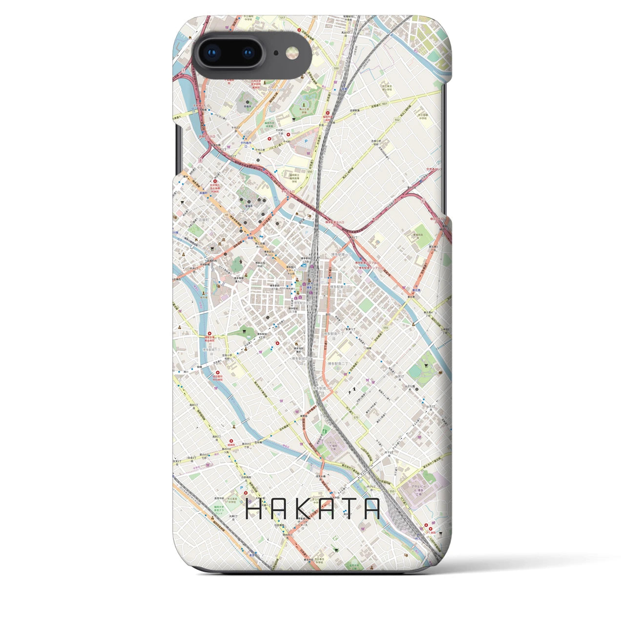 【博多2(福岡県)】地図柄iPhoneケース(バックカバータイプ)