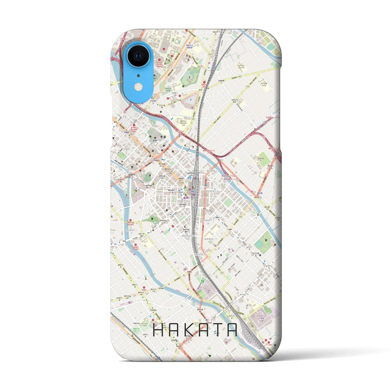 【博多2(福岡県)】地図柄iPhoneケース(バックカバータイプ)