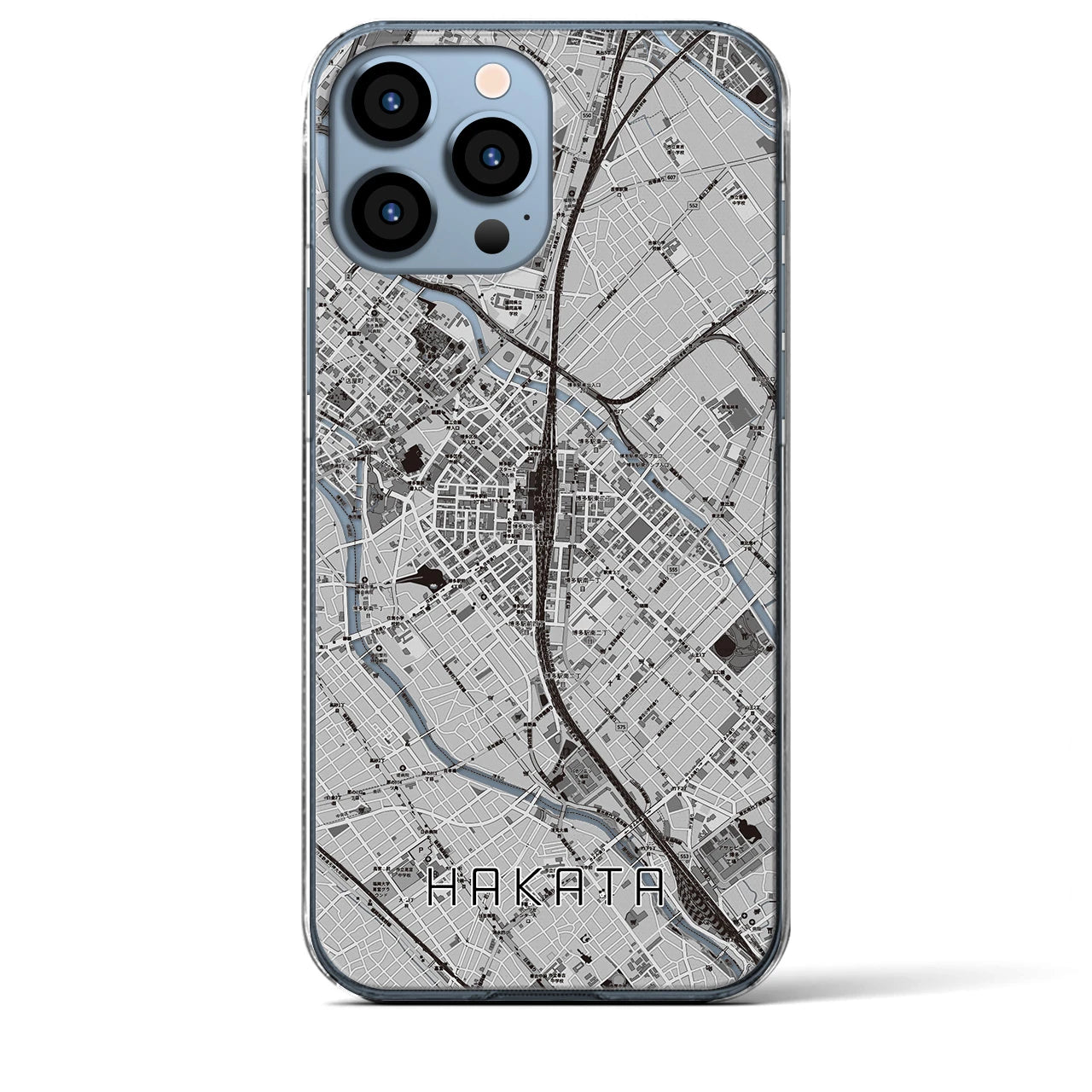 【博多2(福岡県)】地図柄iPhoneケース(クリアタイプ)