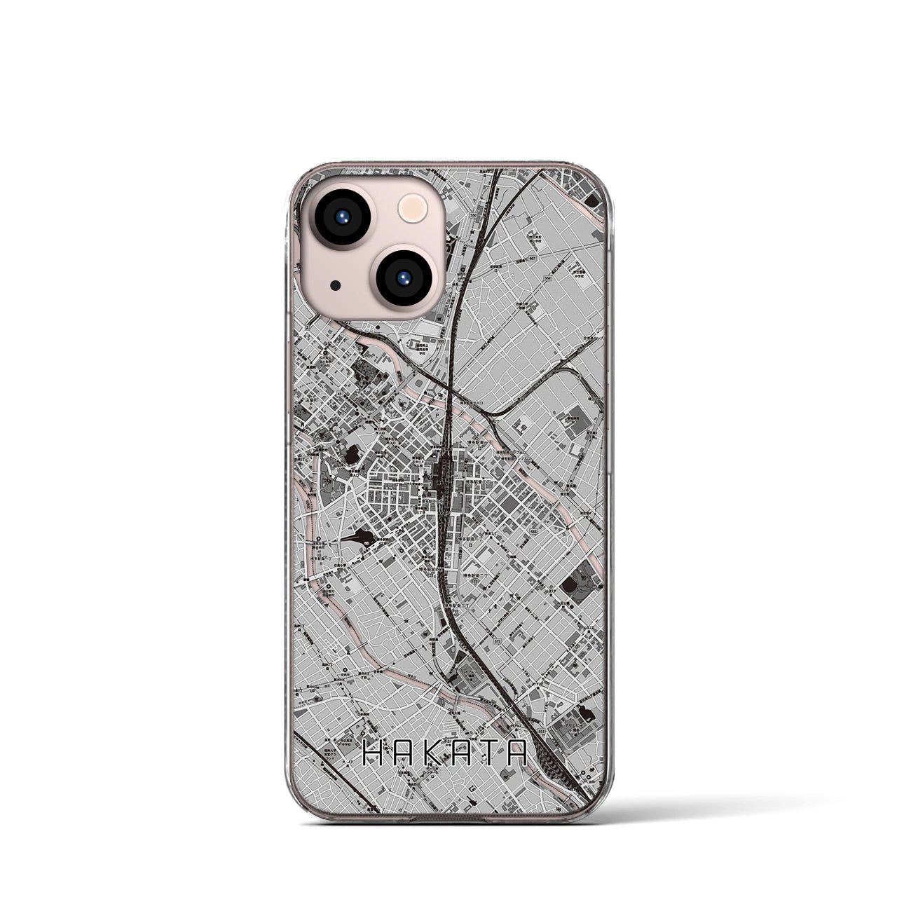 【博多2(福岡県)】地図柄iPhoneケース(クリアタイプ)