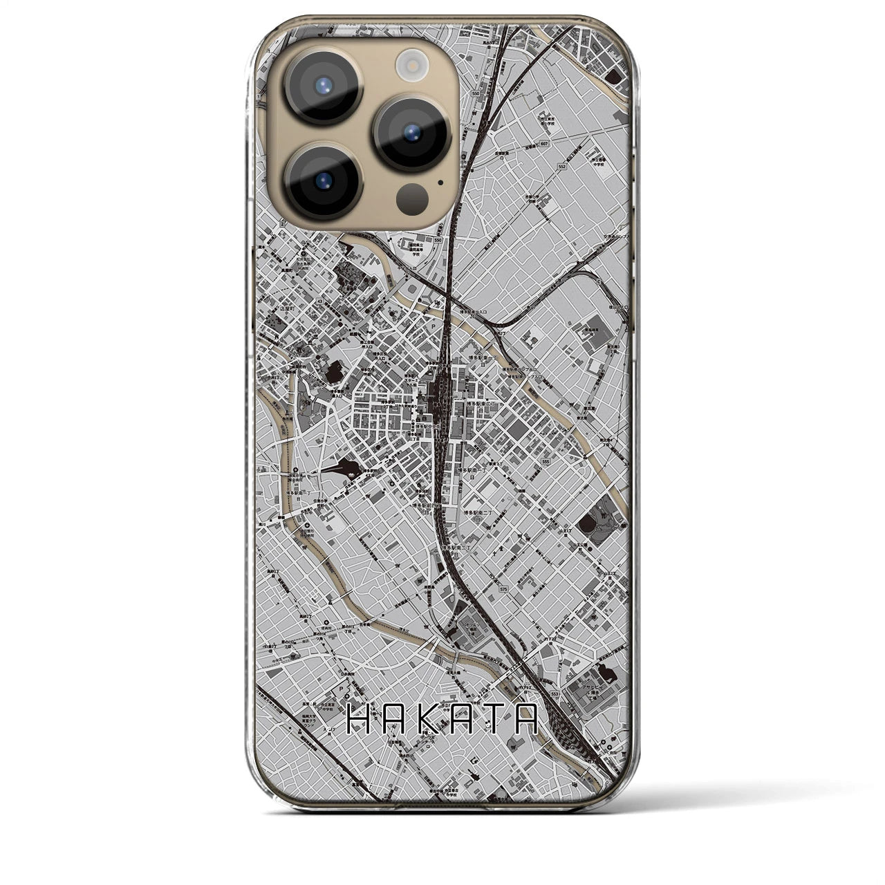 【博多2(福岡県)】地図柄iPhoneケース(クリアタイプ)