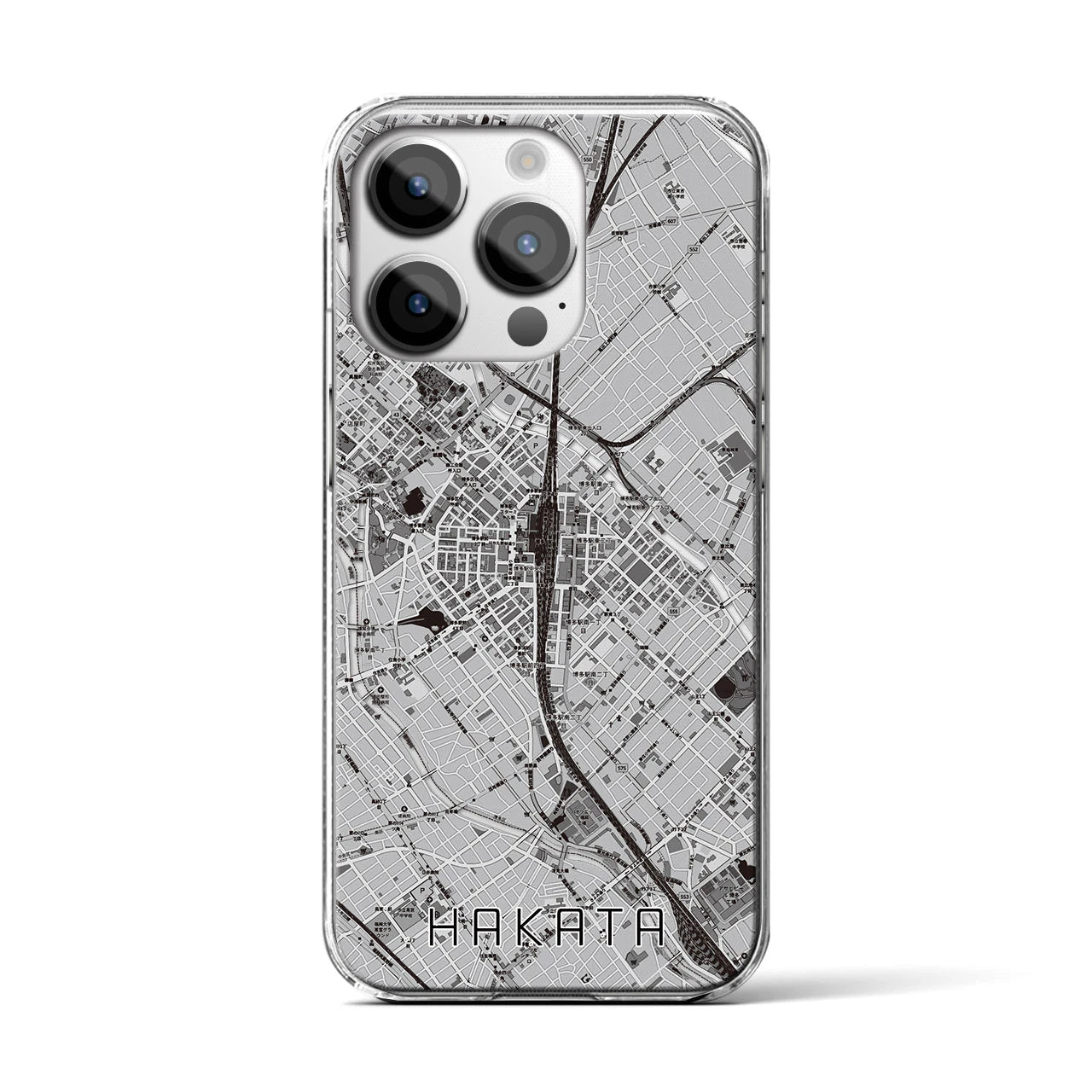 【博多2(福岡県)】地図柄iPhoneケース(クリアタイプ)