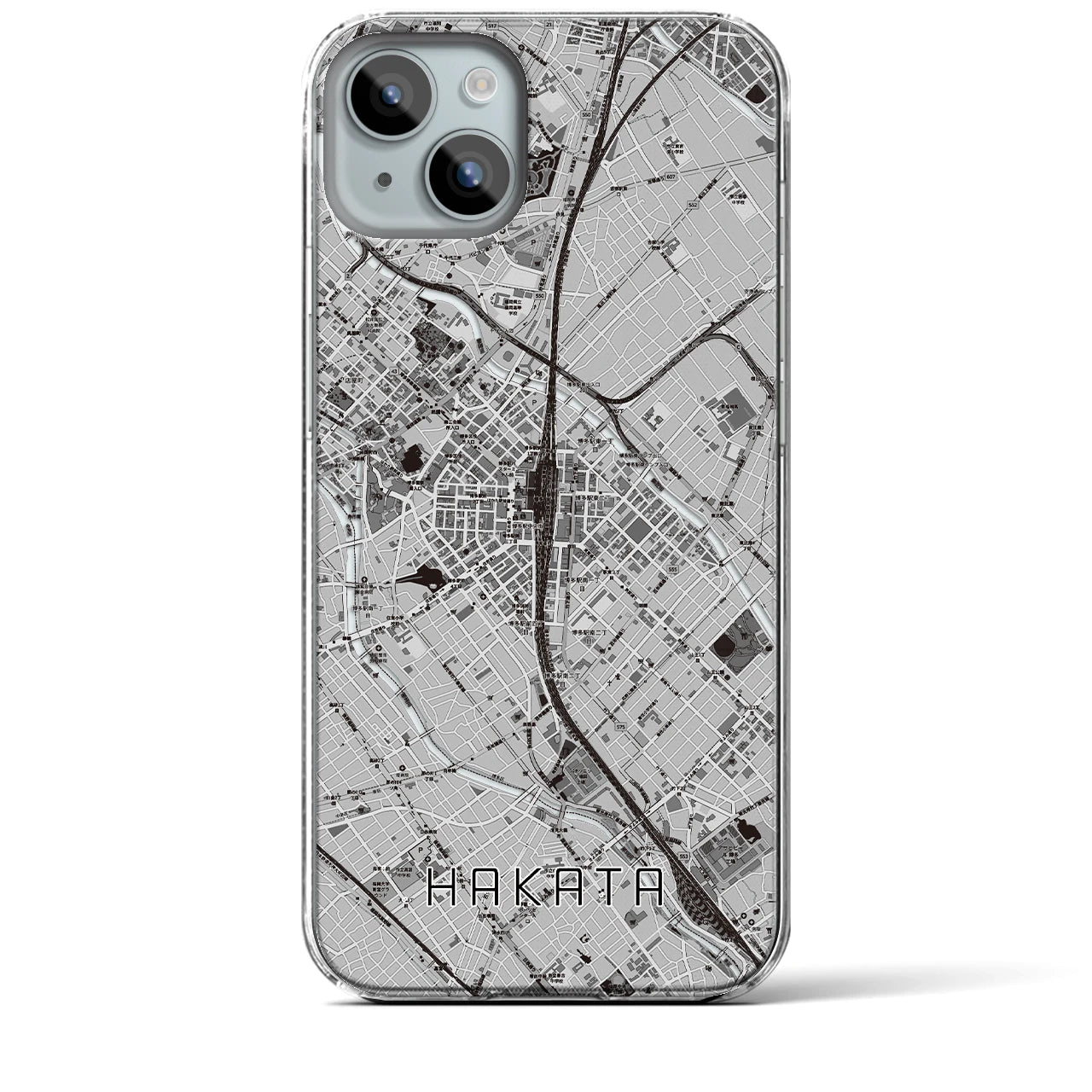 【博多2(福岡県)】地図柄iPhoneケース(クリアタイプ)