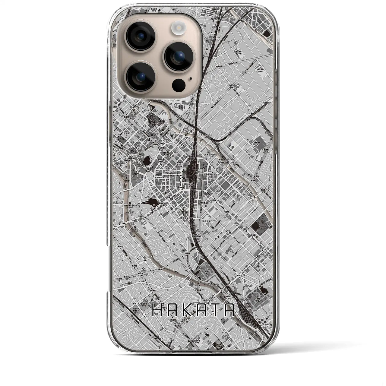 【博多2(福岡県)】地図柄iPhoneケース(クリアタイプ)