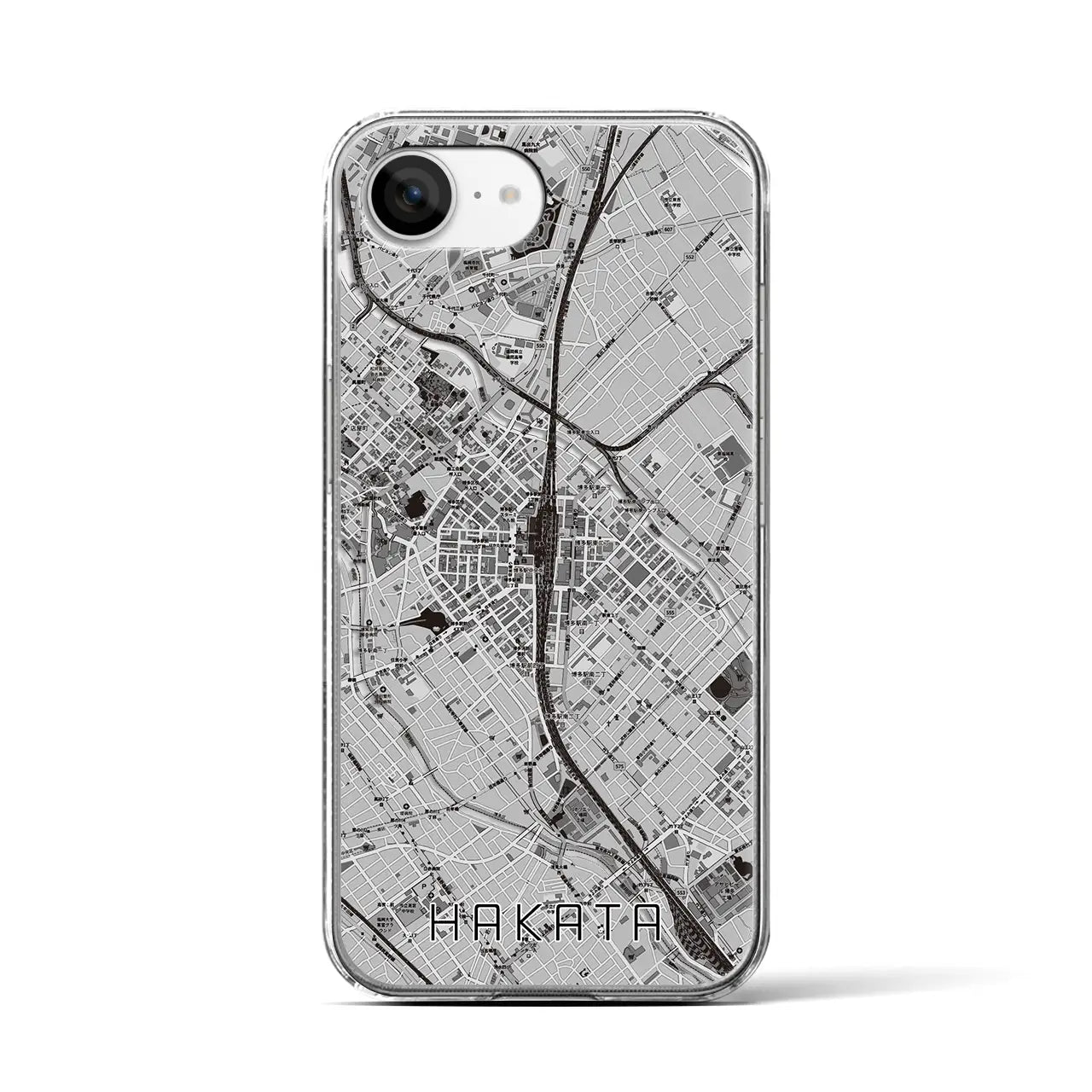 【博多2(福岡県)】地図柄iPhoneケース(クリアタイプ)