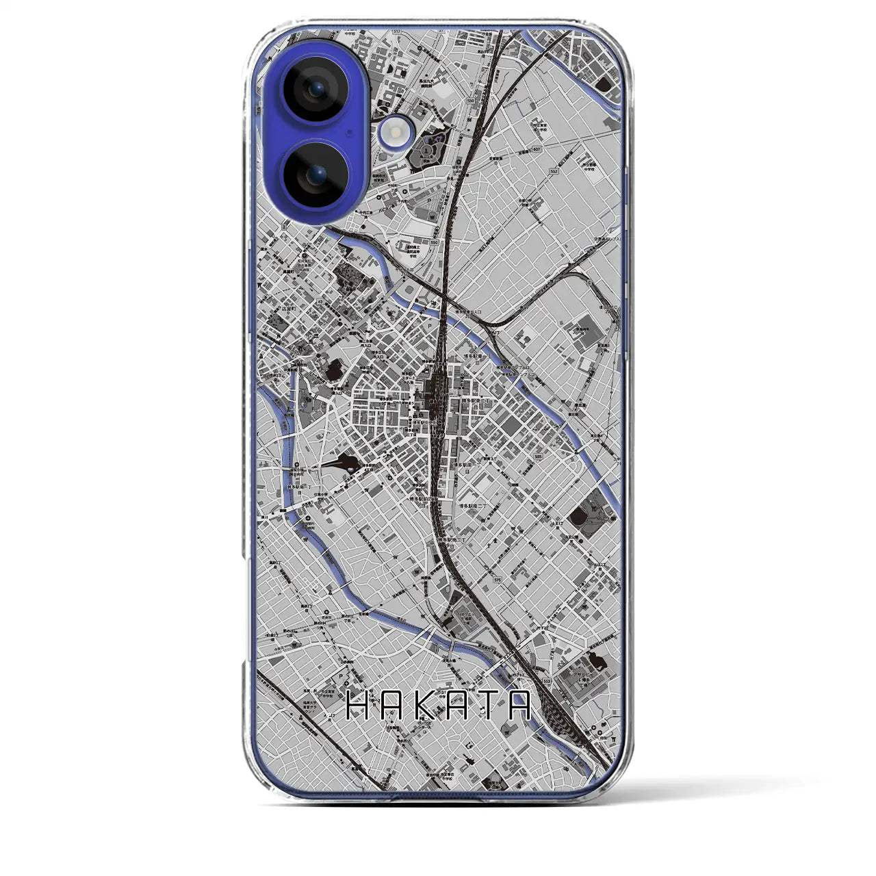【博多2(福岡県)】地図柄iPhoneケース(クリアタイプ)