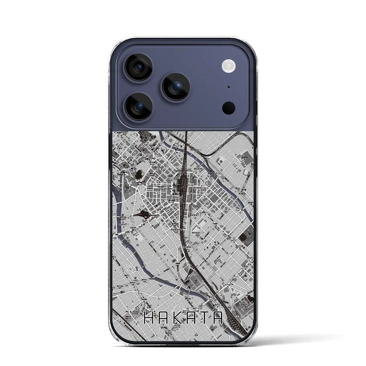 【博多2(福岡県)】地図柄iPhoneケース(クリアタイプ)