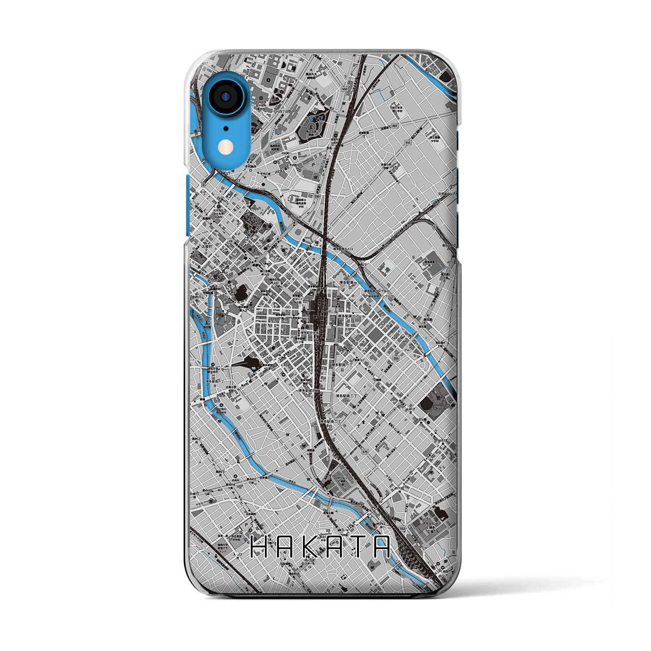 【博多2(福岡県)】地図柄iPhoneケース(クリアタイプ)