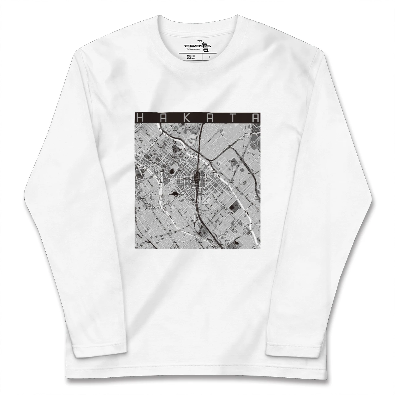 【博多2(福岡県)】地図柄ロングスリーブTシャツ