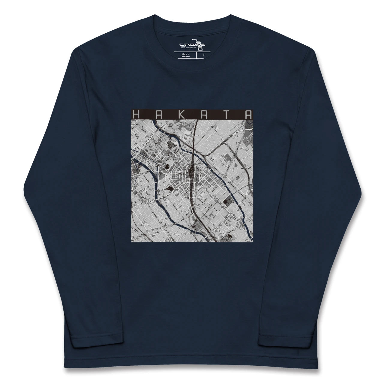 【博多2(福岡県)】地図柄ロングスリーブTシャツ