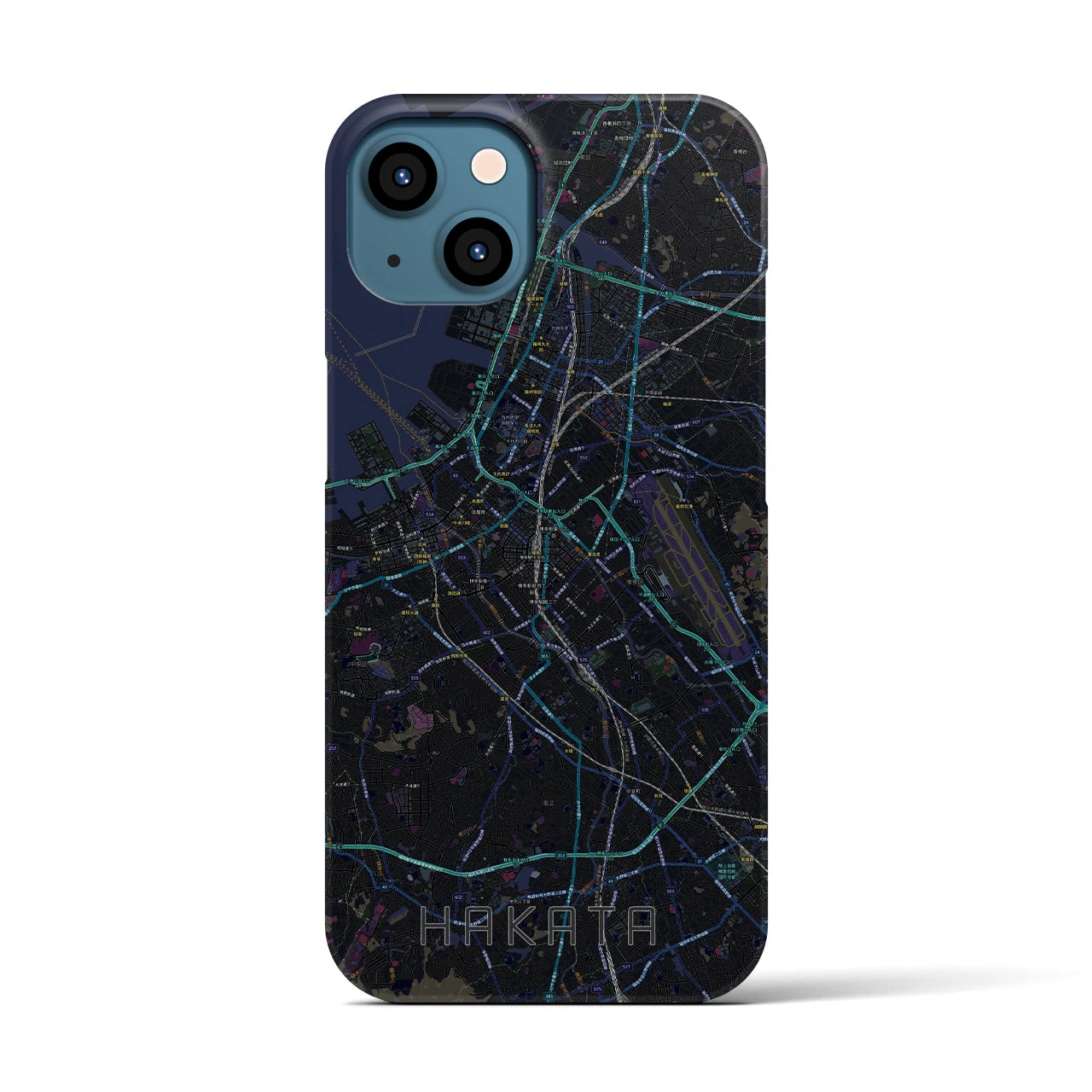 【博多(福岡県)】地図柄iPhoneケース(バックカバータイプ)