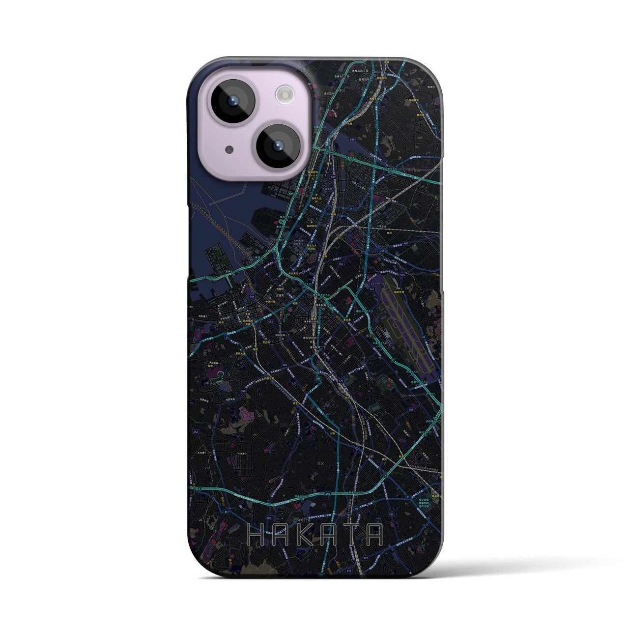 【博多(福岡県)】地図柄iPhoneケース(バックカバータイプ)