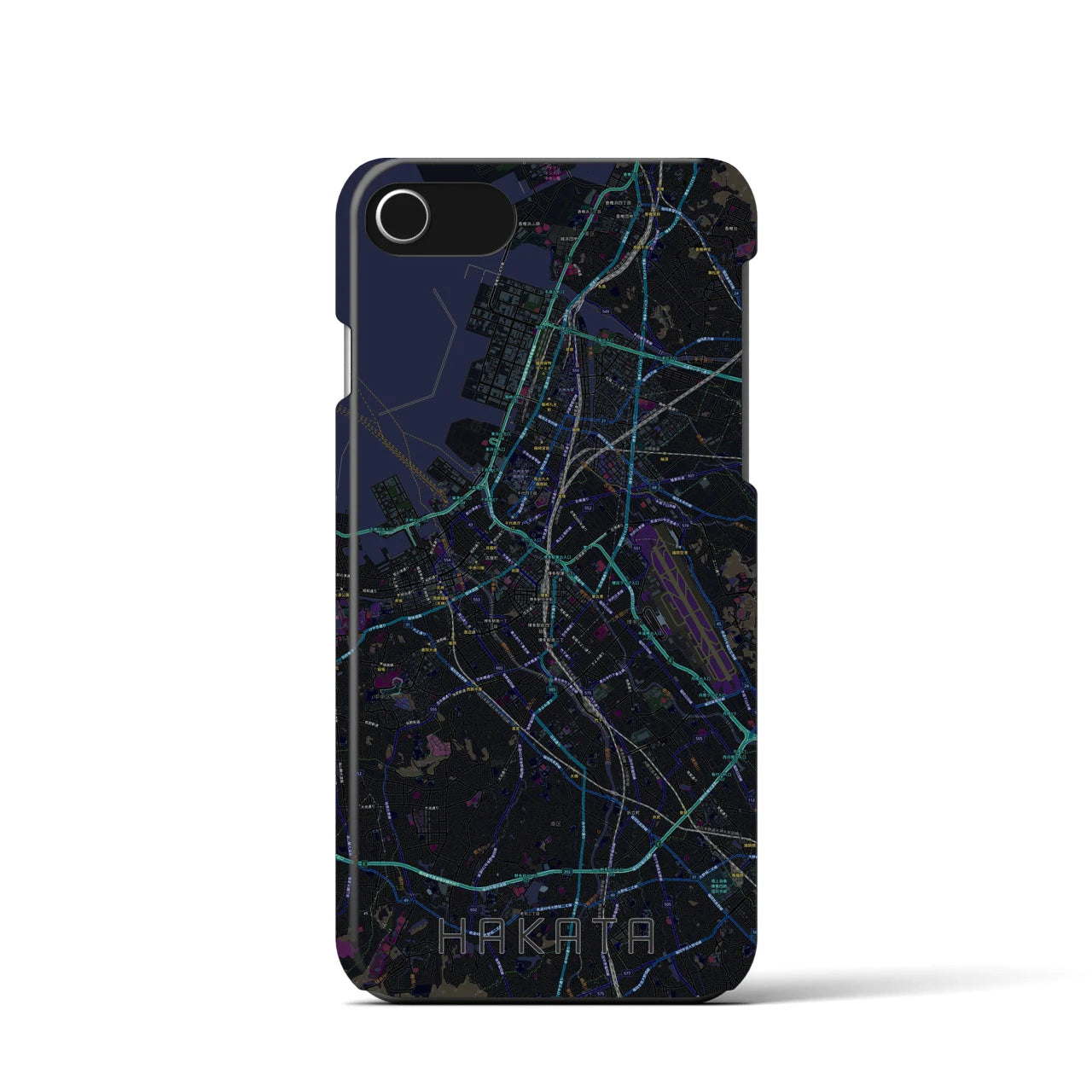 【博多(福岡県)】地図柄iPhoneケース(バックカバータイプ)