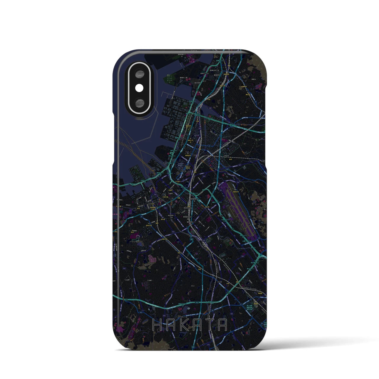 【博多(福岡県)】地図柄iPhoneケース(バックカバータイプ)