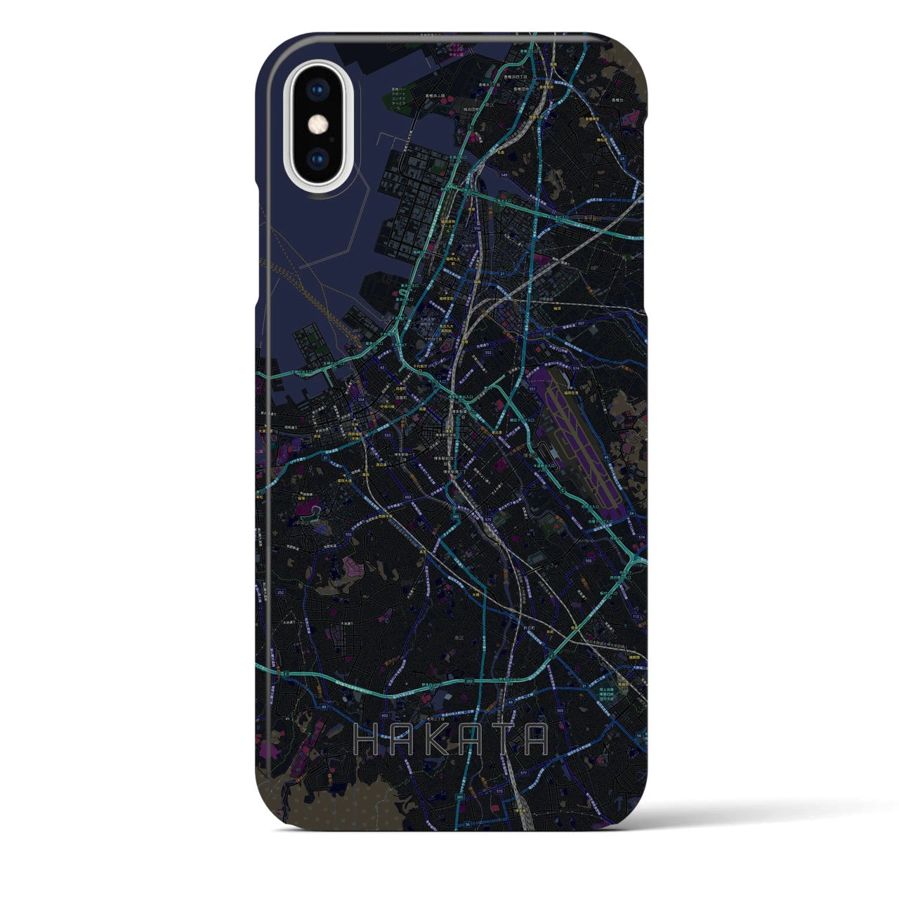 【博多(福岡県)】地図柄iPhoneケース(バックカバータイプ)