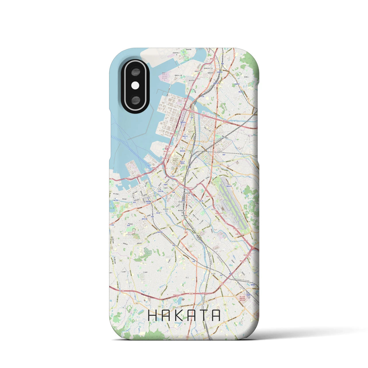 【博多(福岡県)】地図柄iPhoneケース(バックカバータイプ)
