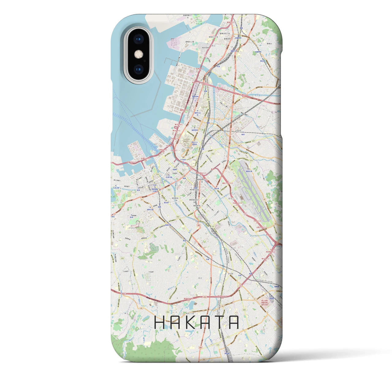 【博多(福岡県)】地図柄iPhoneケース(バックカバータイプ)