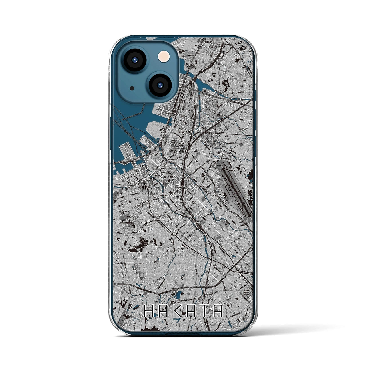 【博多(福岡県)】地図柄iPhoneケース(クリアタイプ)