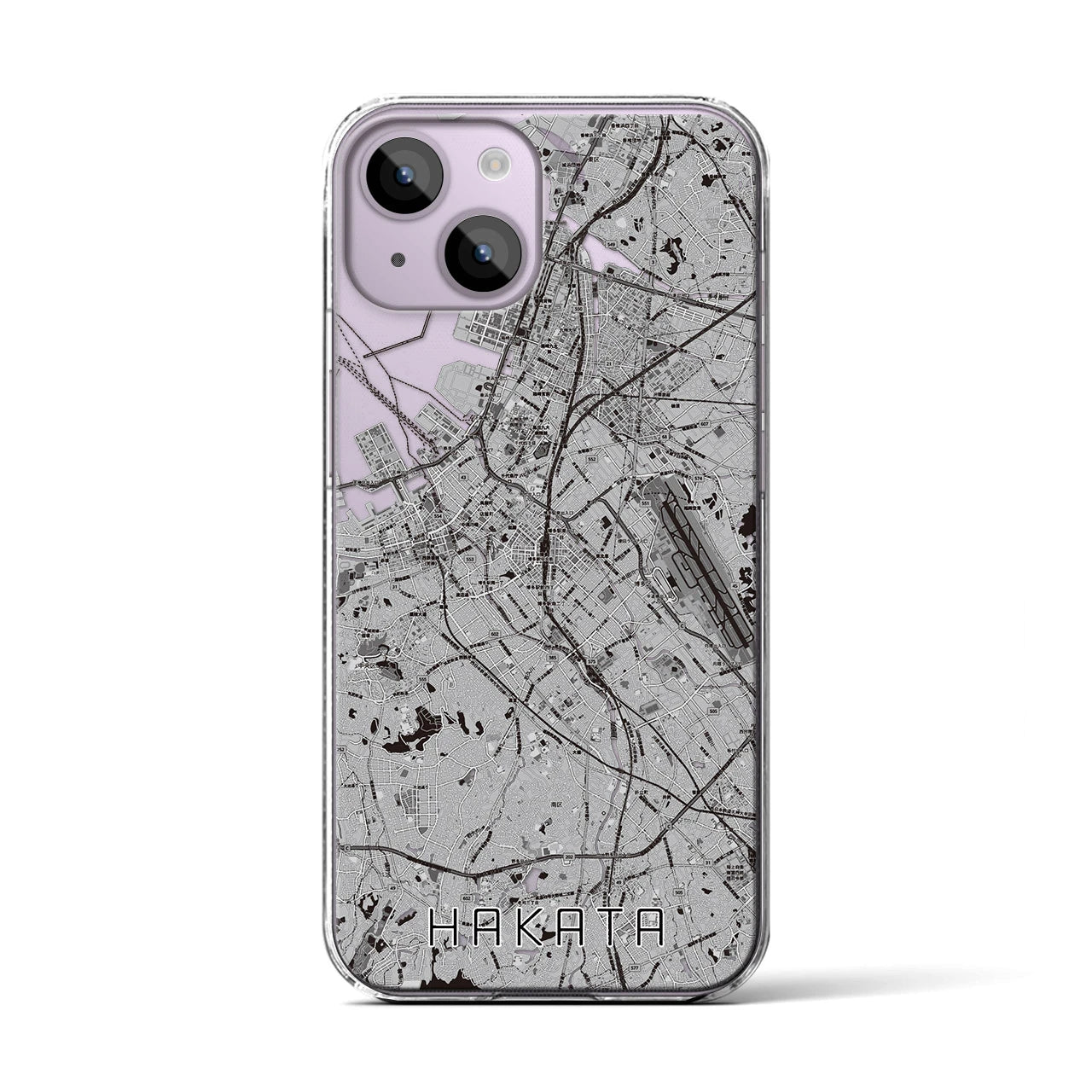 【博多(福岡県)】地図柄iPhoneケース(クリアタイプ)