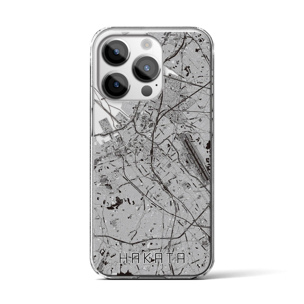 【博多(福岡県)】地図柄iPhoneケース(クリアタイプ)