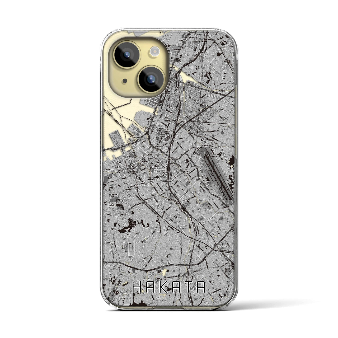 【博多(福岡県)】地図柄iPhoneケース(クリアタイプ)