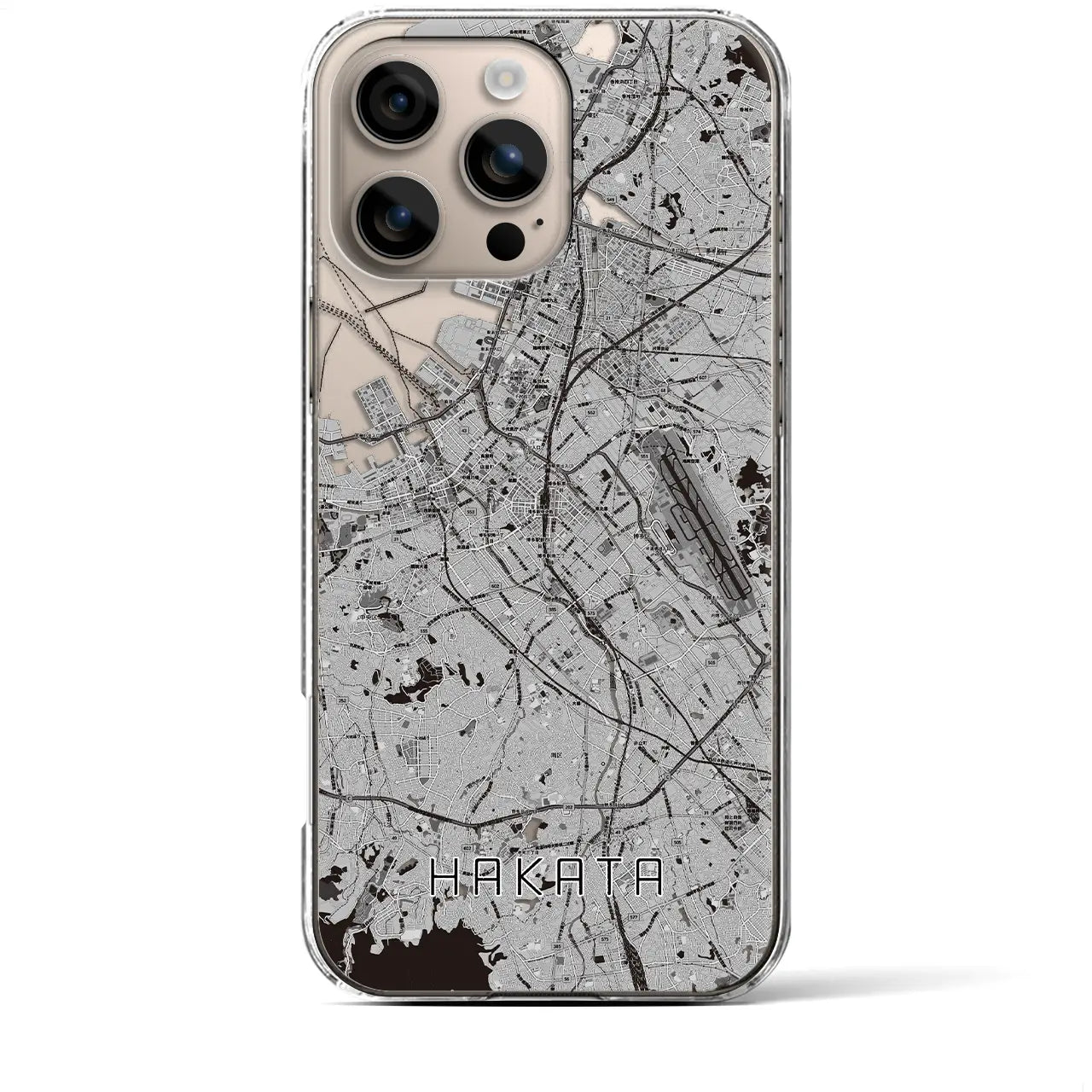 【博多(福岡県)】地図柄iPhoneケース(クリアタイプ)