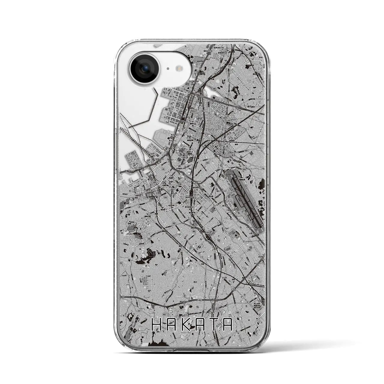 【博多(福岡県)】地図柄iPhoneケース(クリアタイプ)