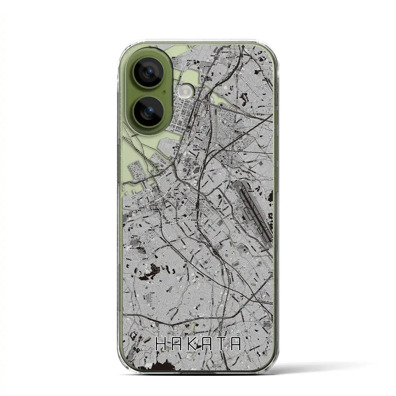 【博多(福岡県)】地図柄iPhoneケース(クリアタイプ)