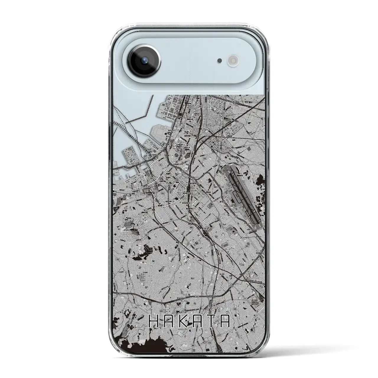 【博多(福岡県)】地図柄iPhoneケース(クリアタイプ)モノトーン・iPhone 17 Pro Max 用