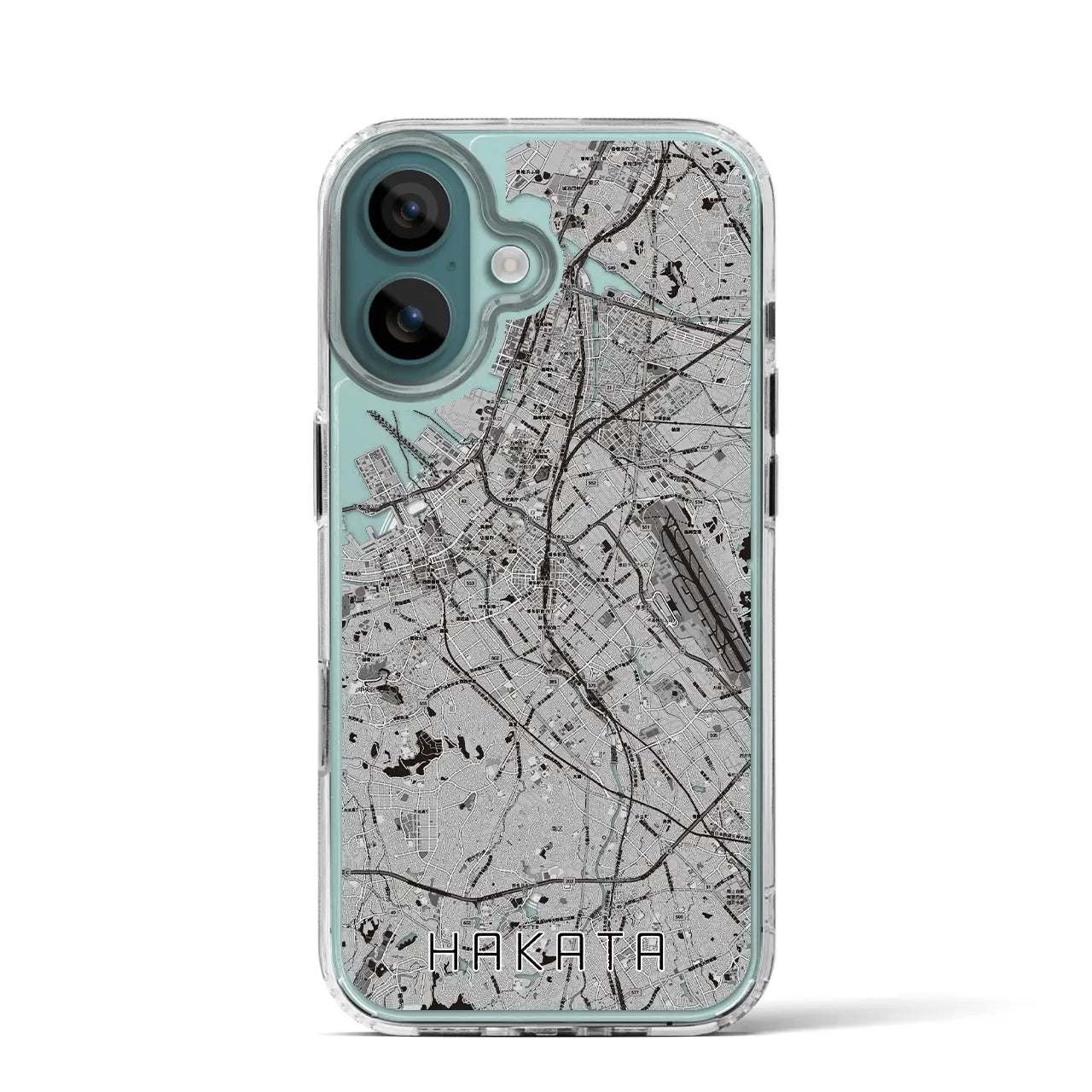 【博多(福岡県)】地図柄iPhoneケース(MagSafeタイプ)モノトーン・iPhone 16 Pro 用