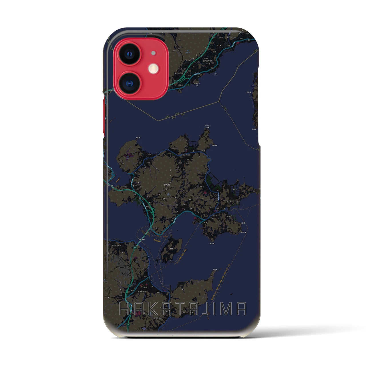 【伯方島(愛媛県)】地図柄iPhoneケース(バックカバータイプ)