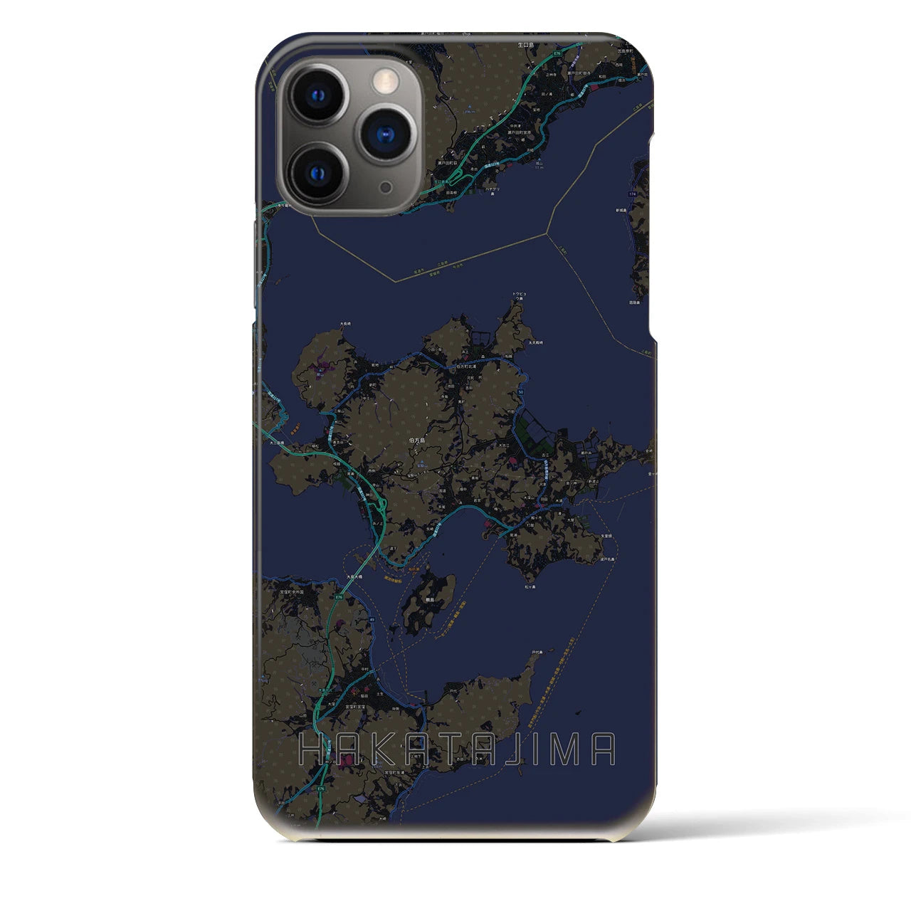 【伯方島(愛媛県)】地図柄iPhoneケース(バックカバータイプ)