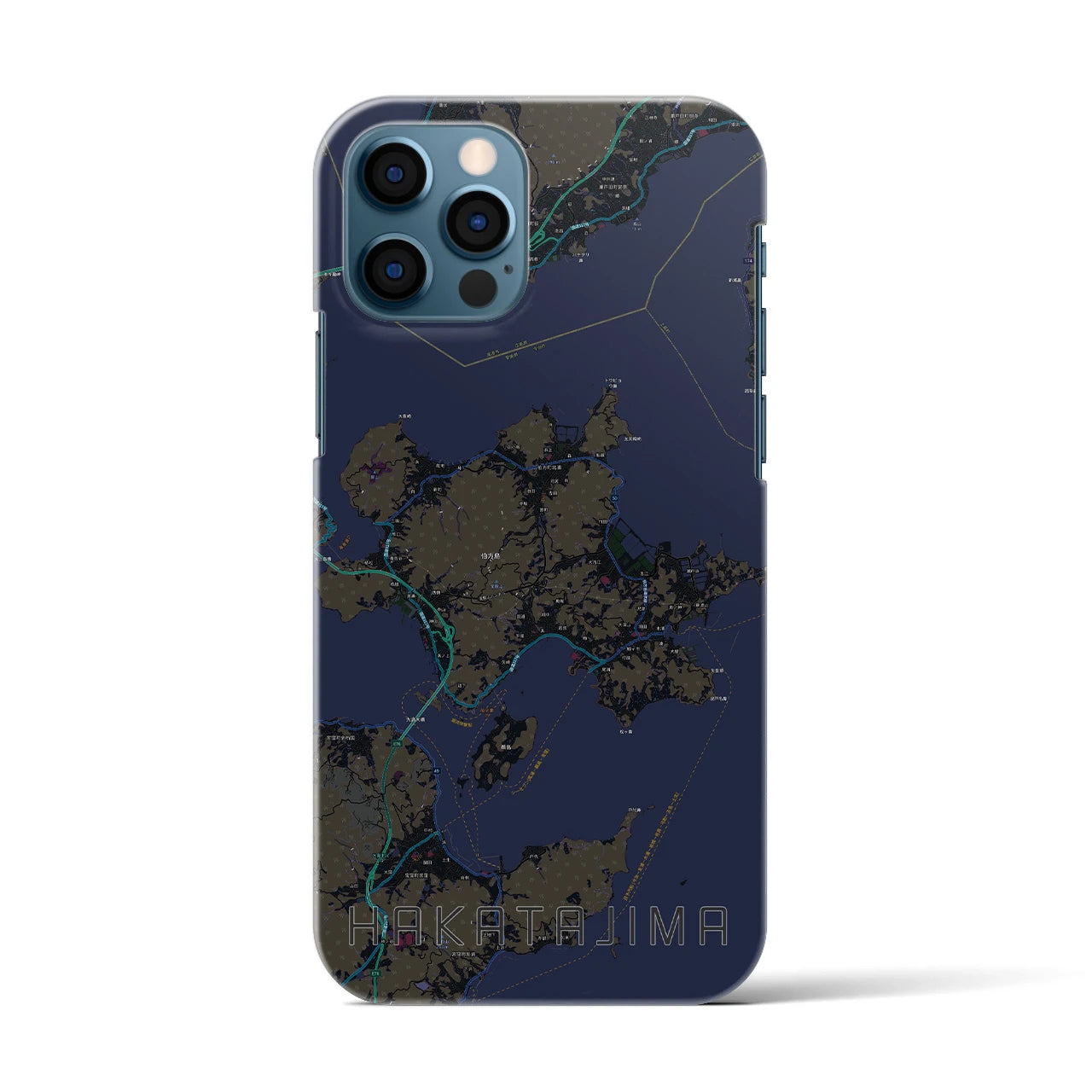 【伯方島(愛媛県)】地図柄iPhoneケース(バックカバータイプ)