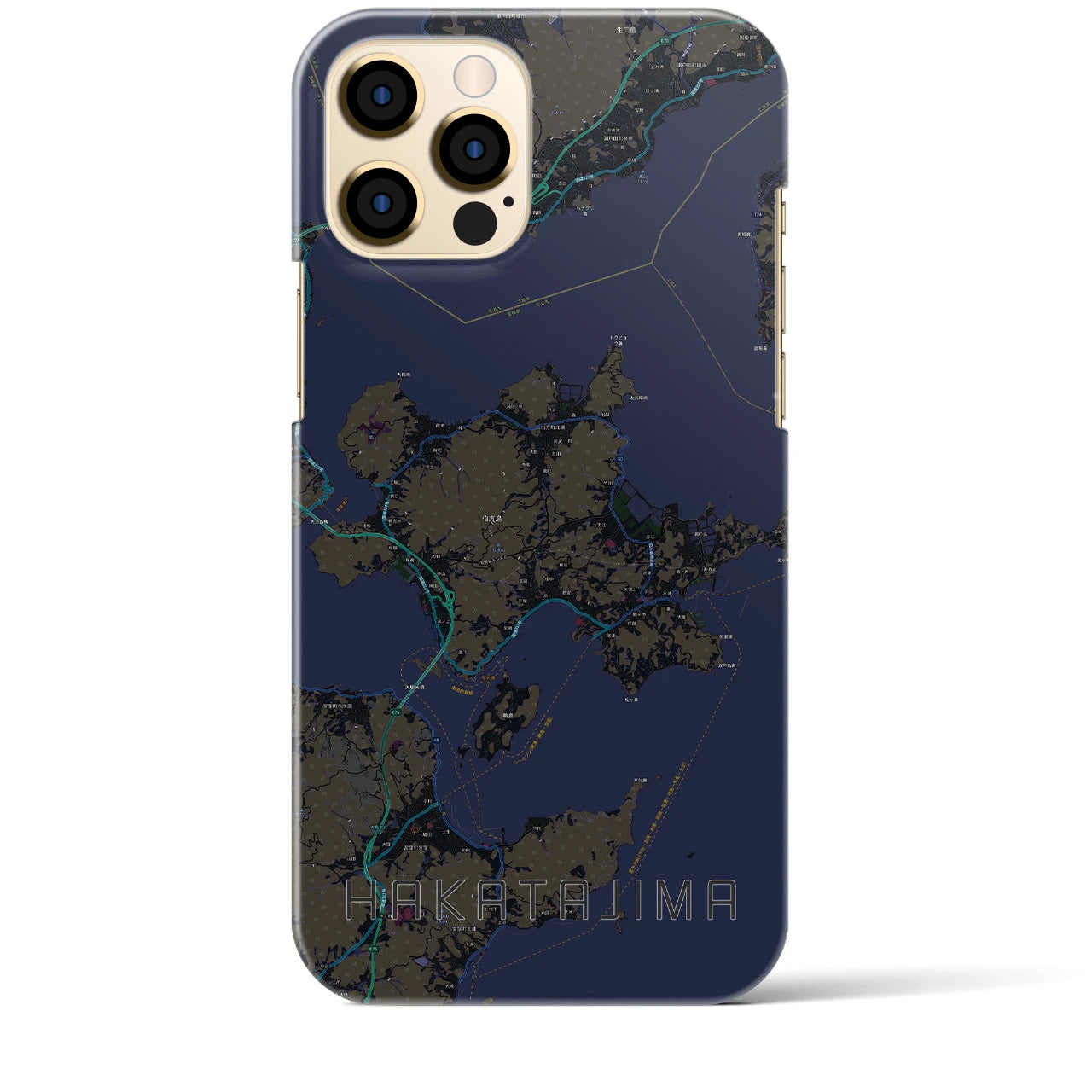 【伯方島(愛媛県)】地図柄iPhoneケース(バックカバータイプ)