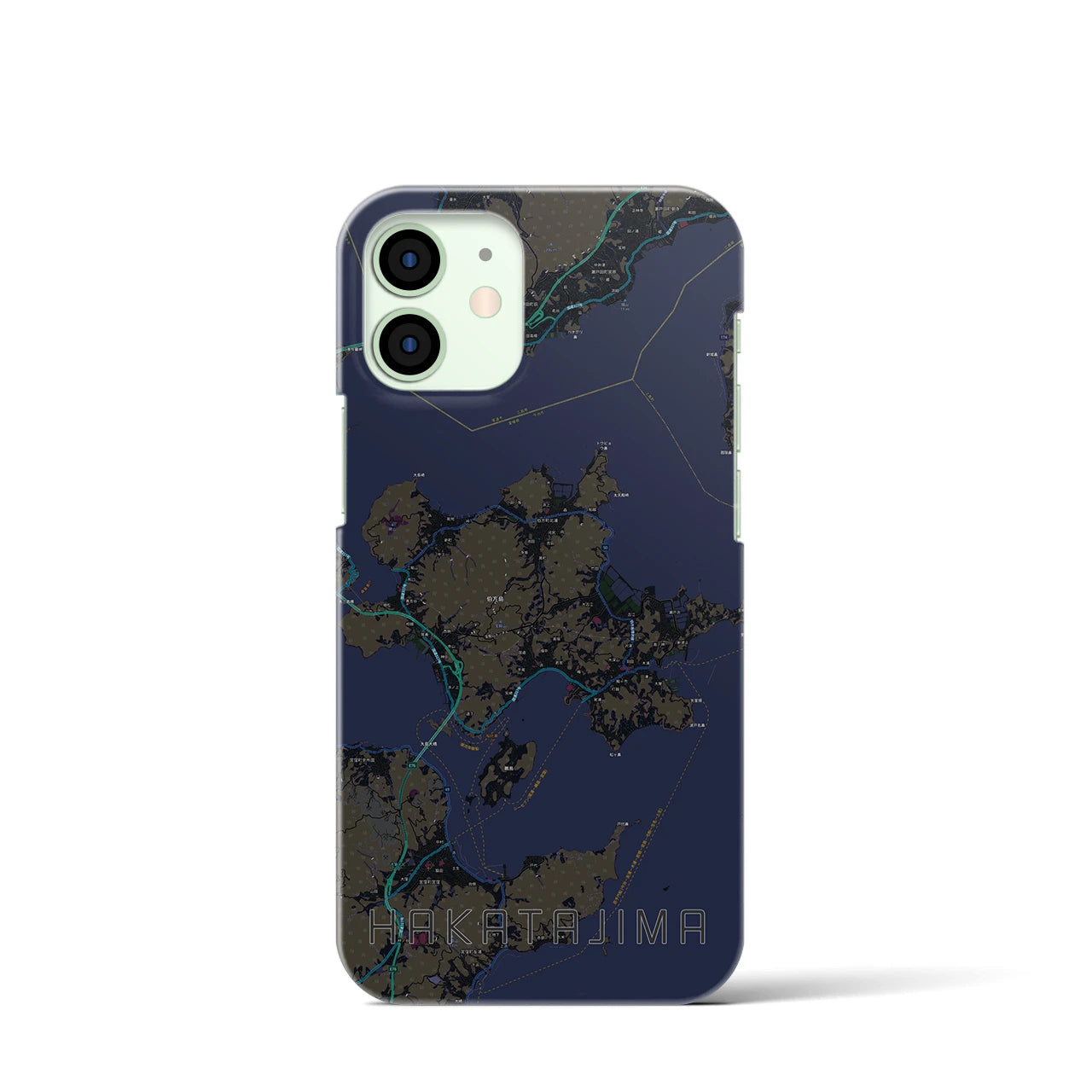 【伯方島(愛媛県)】地図柄iPhoneケース(バックカバータイプ)
