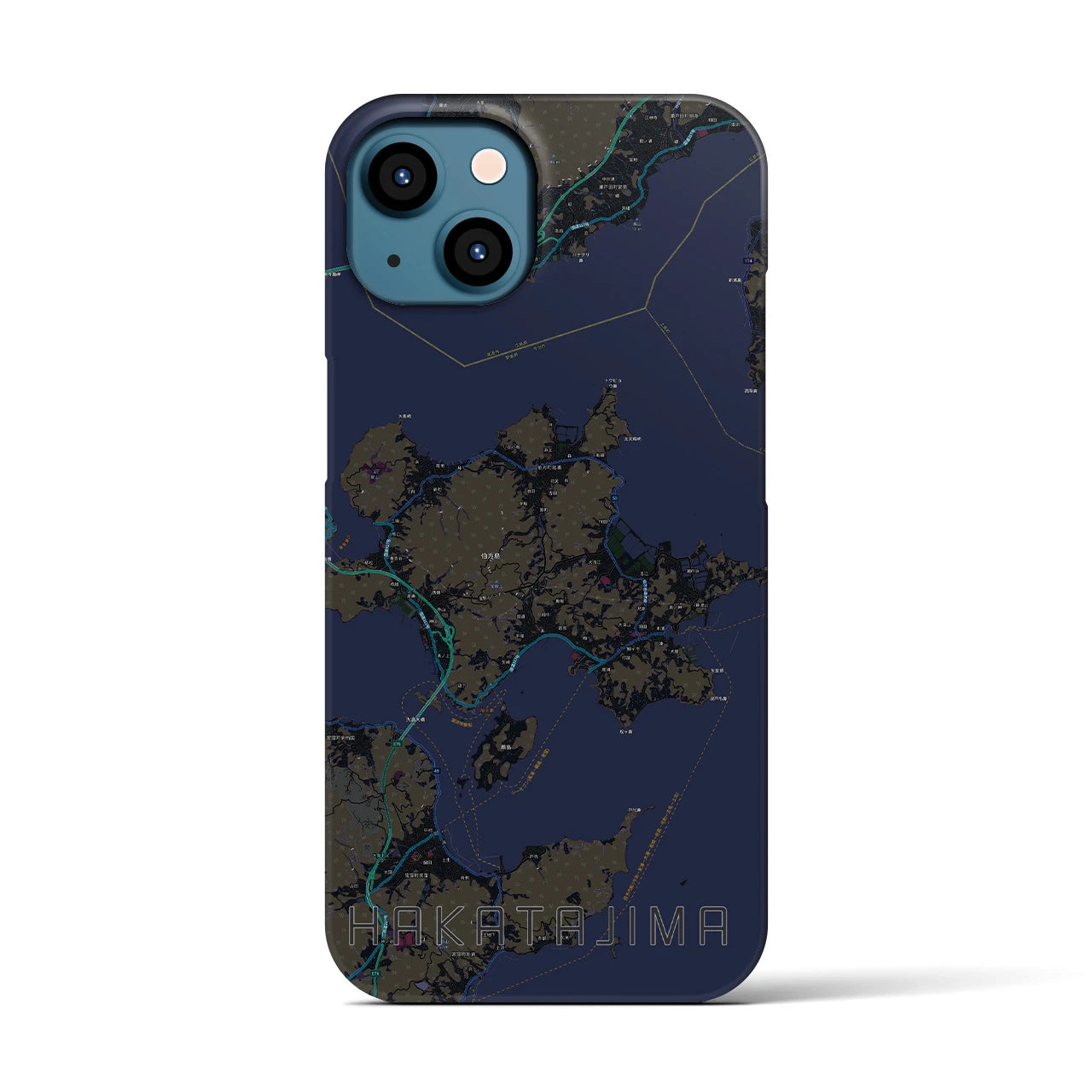 【伯方島(愛媛県)】地図柄iPhoneケース(バックカバータイプ)