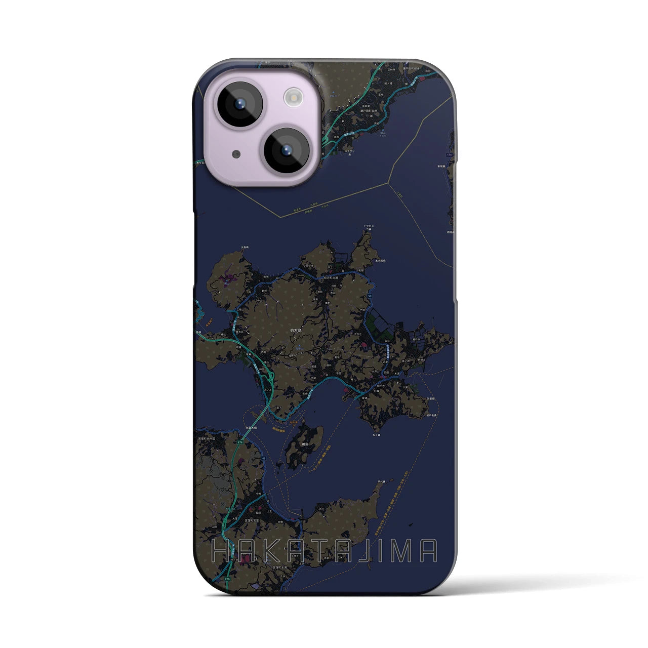 【伯方島(愛媛県)】地図柄iPhoneケース(バックカバータイプ)