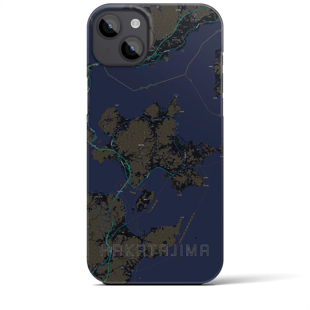 【伯方島(愛媛県)】地図柄iPhoneケース(バックカバータイプ)