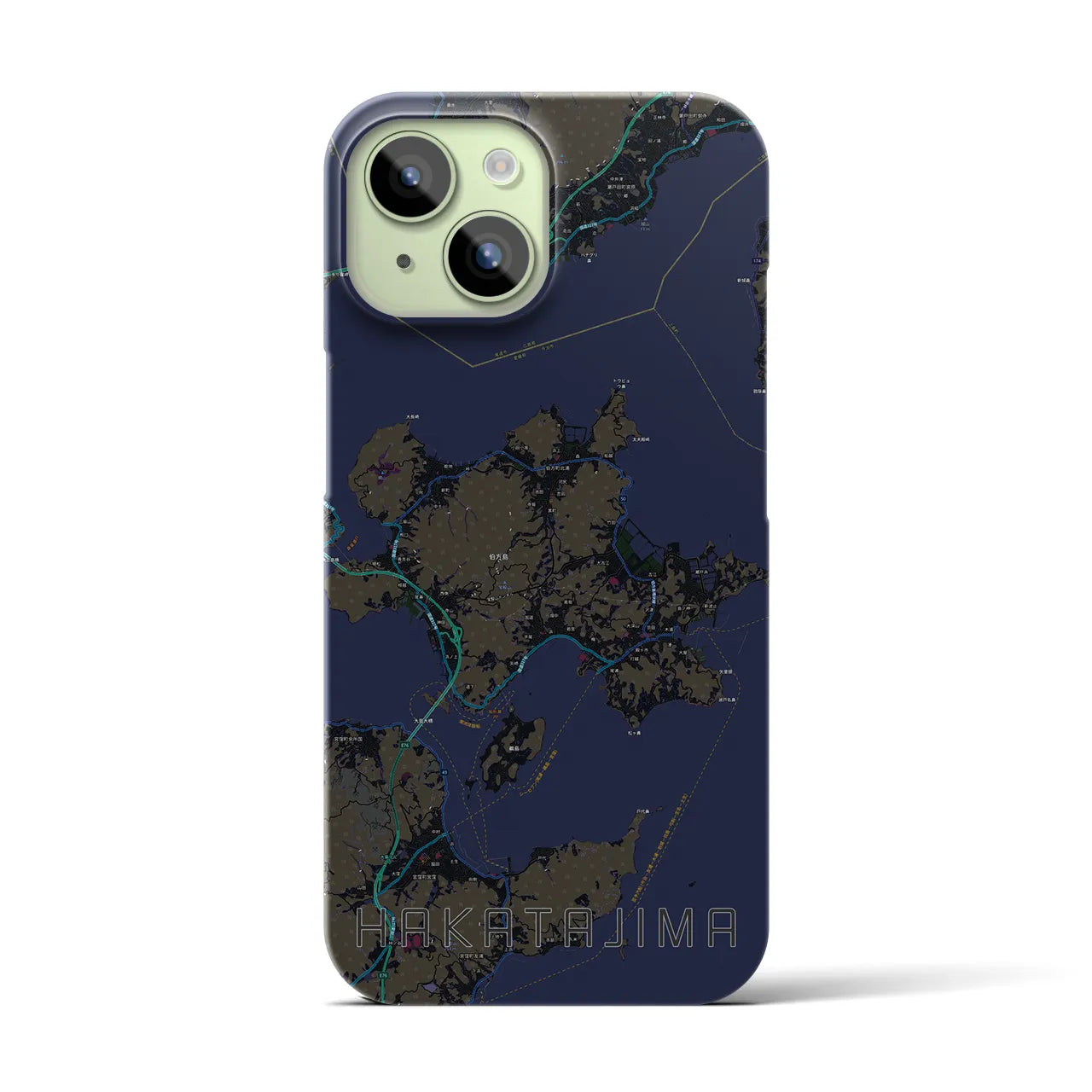 【伯方島(愛媛県)】地図柄iPhoneケース(バックカバータイプ)