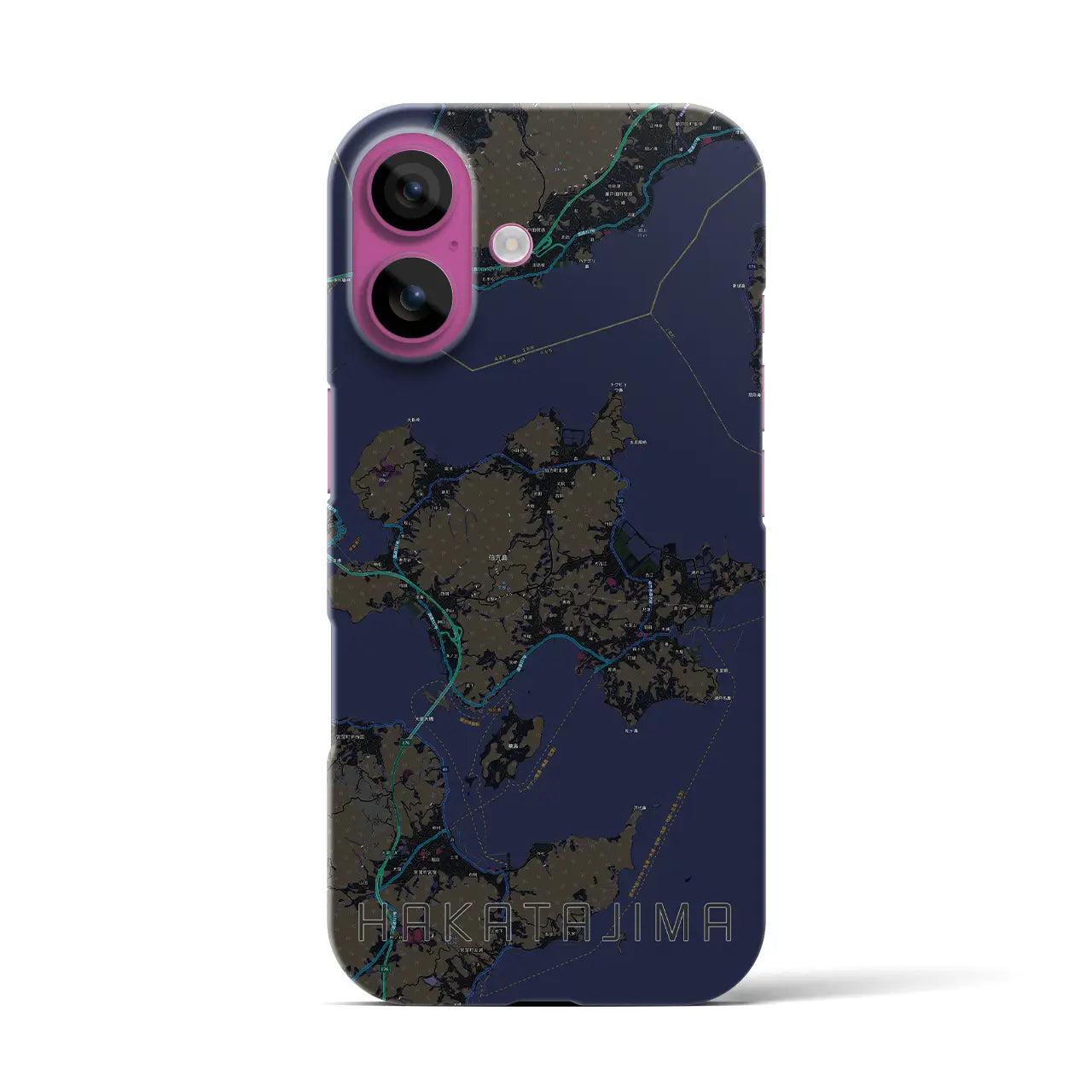 【伯方島(愛媛県)】地図柄iPhoneケース(バックカバータイプ)