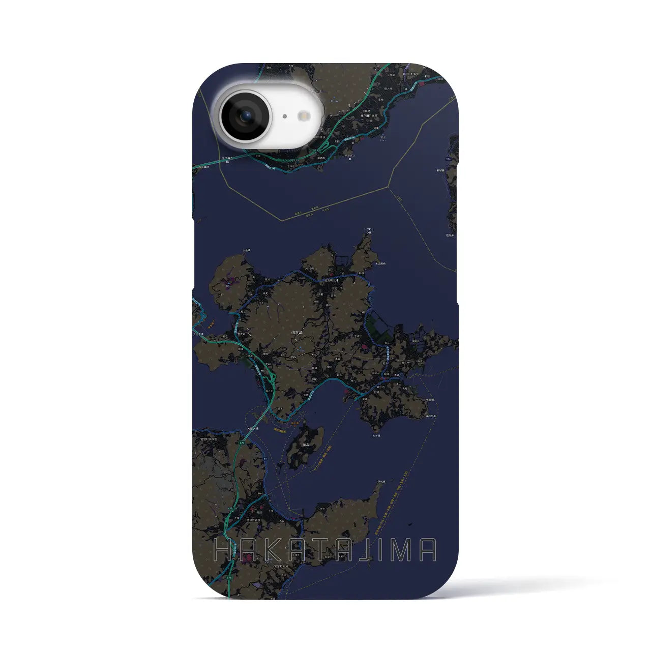 【伯方島(愛媛県)】地図柄iPhoneケース(バックカバータイプ)