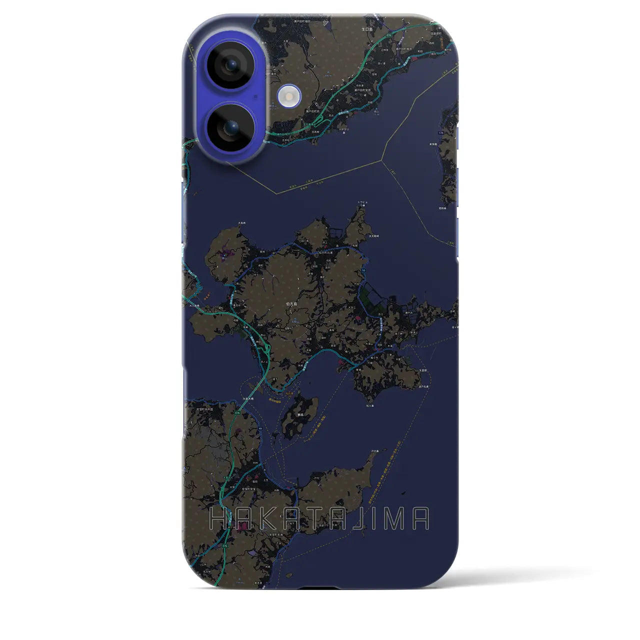 【伯方島(愛媛県)】地図柄iPhoneケース(バックカバータイプ)