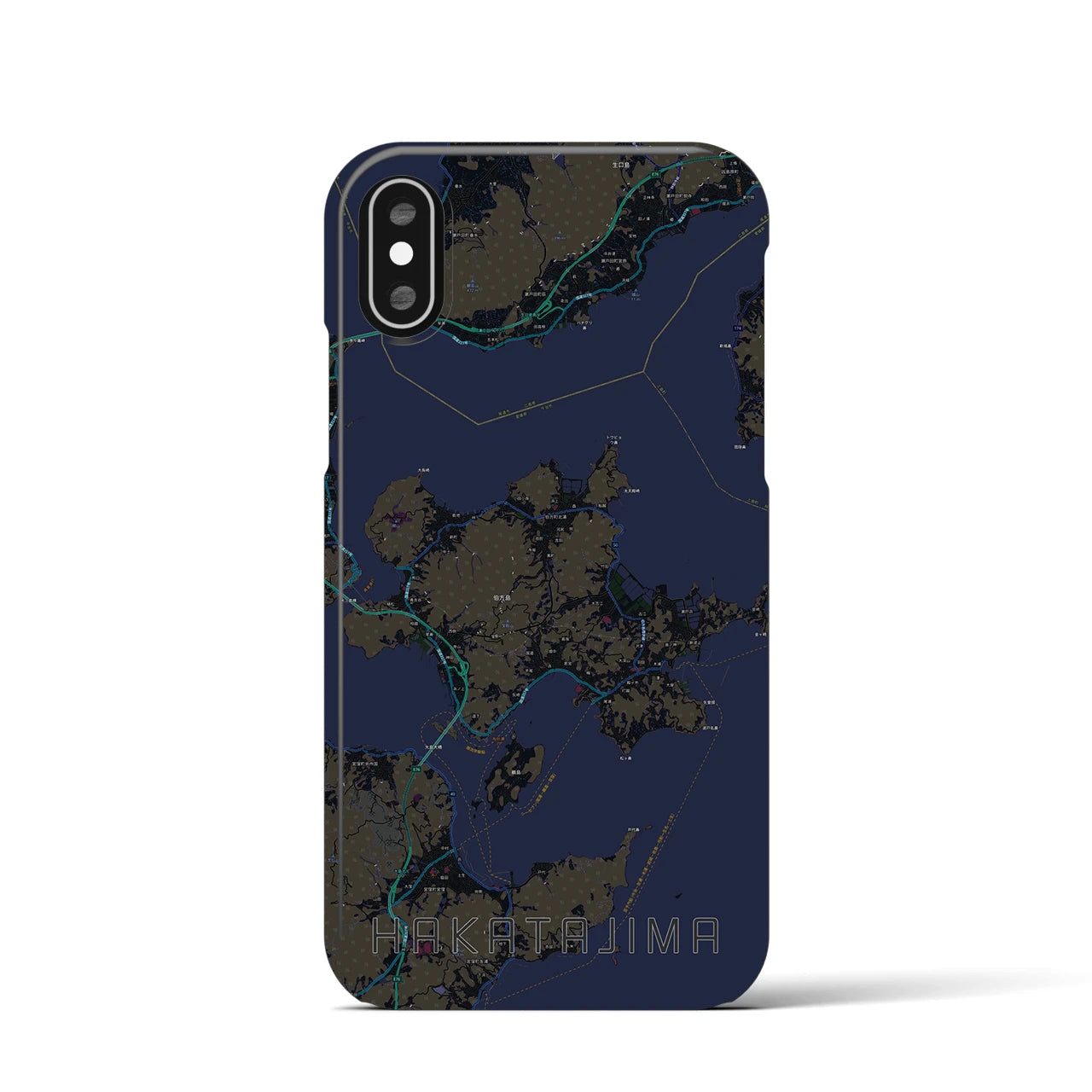 【伯方島(愛媛県)】地図柄iPhoneケース(バックカバータイプ)