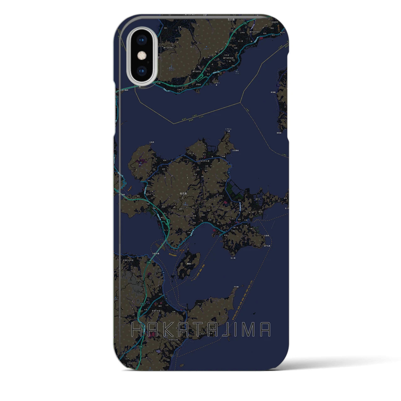 【伯方島(愛媛県)】地図柄iPhoneケース(バックカバータイプ)