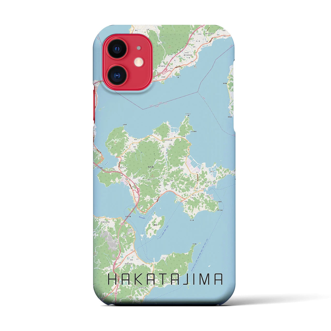 【伯方島(愛媛県)】地図柄iPhoneケース(バックカバータイプ)