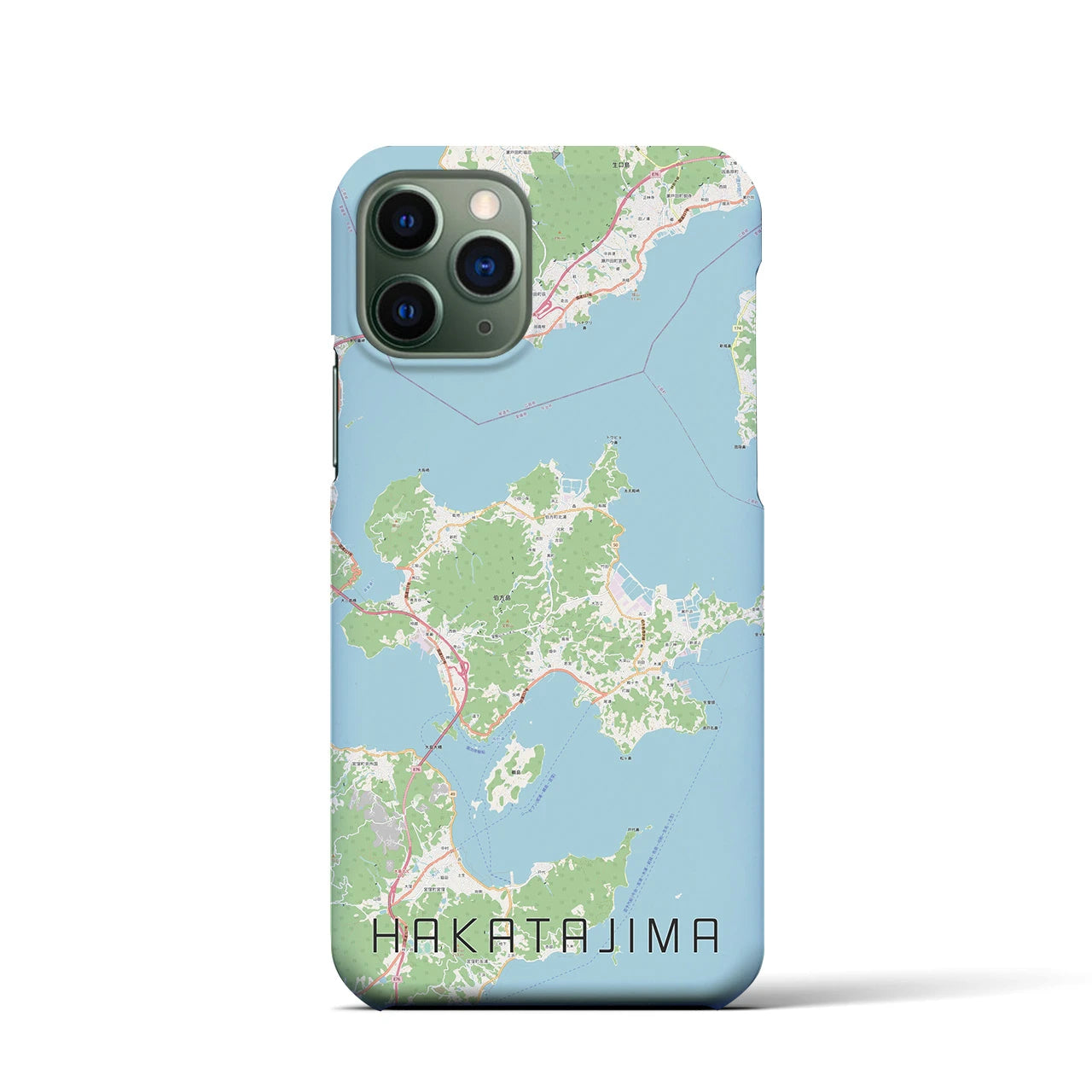 【伯方島(愛媛県)】地図柄iPhoneケース(バックカバータイプ)