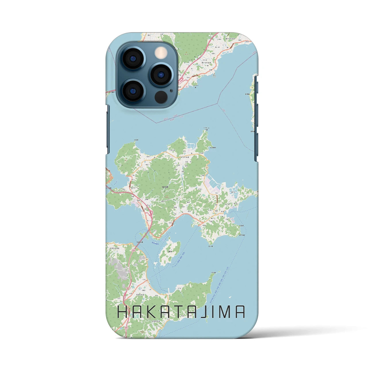【伯方島(愛媛県)】地図柄iPhoneケース(バックカバータイプ)