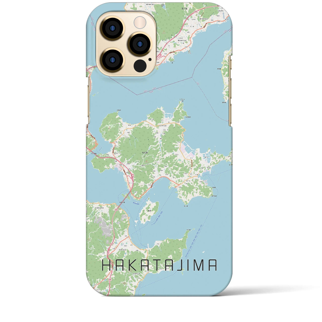 【伯方島(愛媛県)】地図柄iPhoneケース(バックカバータイプ)