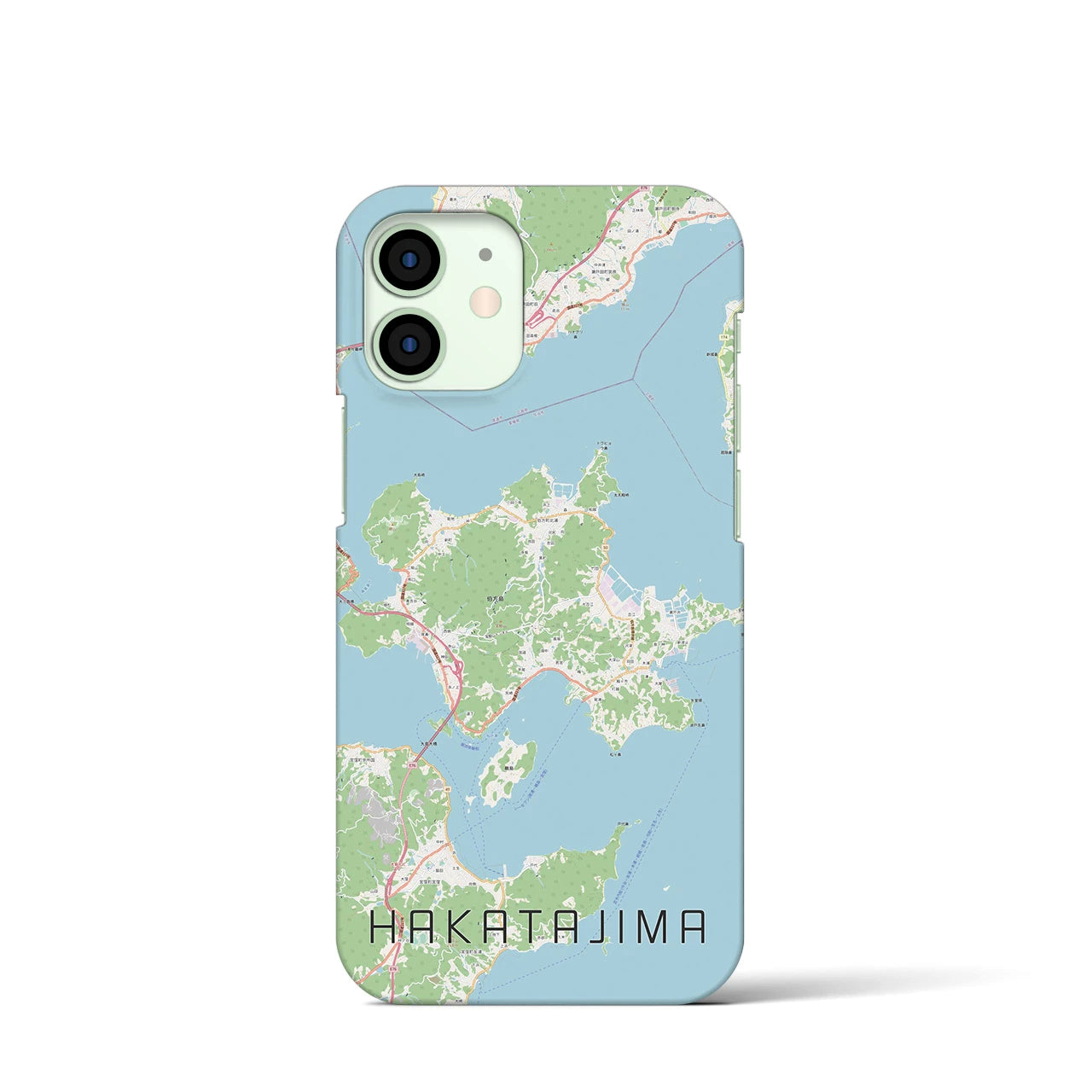 【伯方島(愛媛県)】地図柄iPhoneケース(バックカバータイプ)